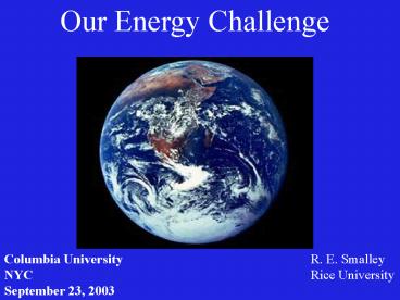 Our Energy Challenge