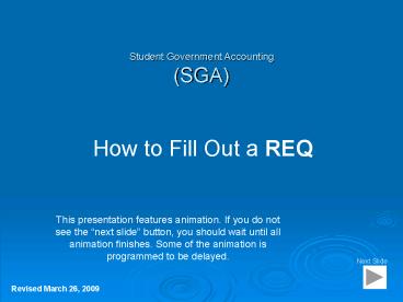 Student Government Accounting SGA