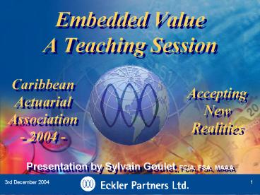 Embedded Value A Teaching Session