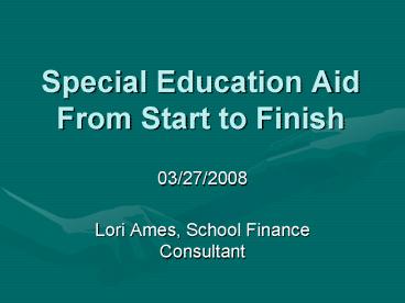 Special Education Aid From Start to Finish