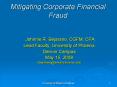 Mitigating Corporate Financial Fraud PowerPoint PPT Presentation