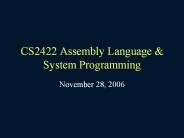 CS2422 Assembly Language