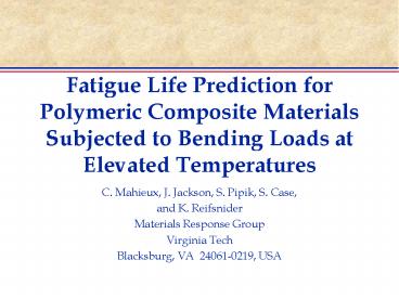 Fatigue Life Prediction for Polymeric Composite Materials Subjected to ...