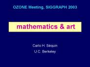 OZONE Meeting, SIGGRAPH 2003