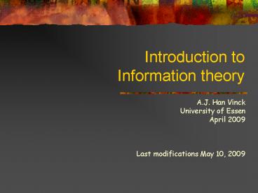 Introduction to Information theory