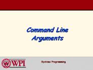 Command Line Arguments