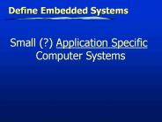 Define Embedded Systems