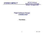 Flight Software Design    STEREO/HET