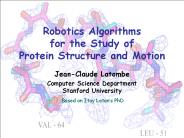 Robotics Algorithms for the Study of Protein Structure and Motion