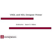 VHDL and HDL Designer Primer