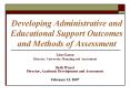 Developing Administrative and Educational Support Outcomes and Methods of Assessment PowerPoint PPT Presentation