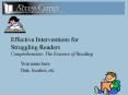 Effective Interventions for Struggling Readers Comprehension: The Essence of Reading PowerPoint PPT Presentation