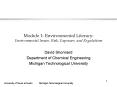 Module 1: Environmental Literacy: Environmental Issues, Risk, Exposure, and Regulations PowerPoint PPT Presentation