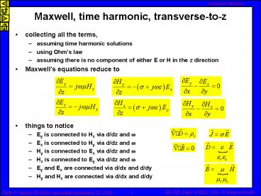 Maxwell, time harmonic, transversetoz