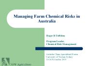 Managing Farm Chemical Risks in Australia