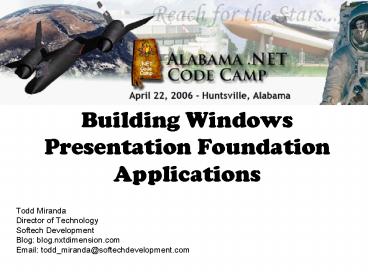Building Windows Presentation Foundation Applications