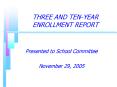 THREE AND TENYEAR ENROLLMENT REPORT PowerPoint PPT Presentation