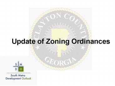 Update of Zoning Ordinances