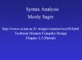 Syntax Analysis PowerPoint PPT Presentation