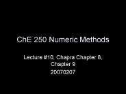 ChE 250 Numeric Methods