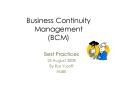 Business Continuity Management BCM PowerPoint PPT Presentation