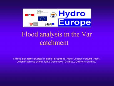 Flood analysis in the Var catchment
