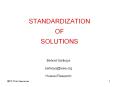 STANDARDIZATION OF SOLUTIONS PowerPoint PPT Presentation