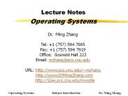 Lecture Notes Operating Systems