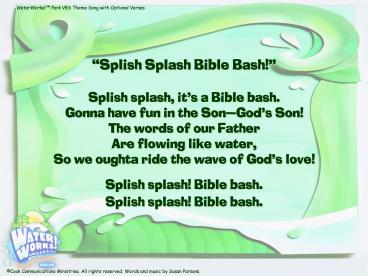 Splish Splash with Optional Verses