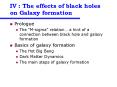 IV : The effects of black holes on Galaxy formation PowerPoint PPT Presentation