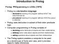 Introduction to Prolog PowerPoint PPT Presentation