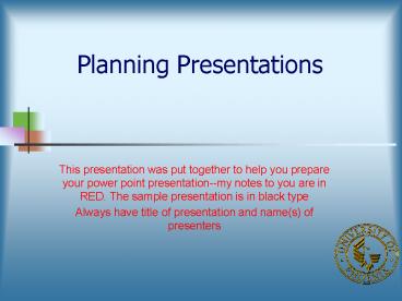 Planning Presentations