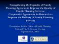 Strengthening the Capacity of Family Planning Agencies to Improve the Quality of Family Planning Ser PowerPoint PPT Presentation
