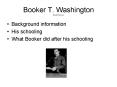 Booker T' Washington Brett Benson PowerPoint PPT Presentation