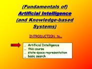(Fundamentals of) Artificial Intelligence (and Knowledge-based Systems)