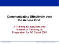 Communicating Effectively over the Access Grid PowerPoint PPT Presentation