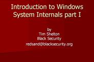 Introduction to Windows System Internals part I