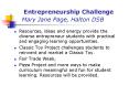 Entrepreneurship Challenge Mary Jane Page, Halton DSB PowerPoint PPT Presentation