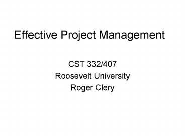 Effective Project Management