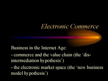 Electronic Commerce