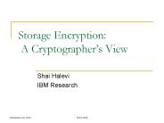 Storage Encryption: A Cryptographers View