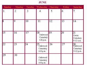 Sunday    Monday   Tuesday   Wednesday  Thursday    Friday    Saturday