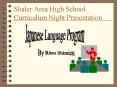 Shaler Area High School Curriculum Night Presentation PowerPoint PPT Presentation