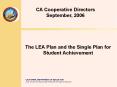 The LEA Plan and the Single Plan for Student Achievement PowerPoint PPT Presentation