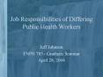 Job Responsibilities of Differing Public Health Workers PowerPoint PPT Presentation