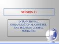 INTRNATIONAL ORGANIZATIONAL CONTROL AND ISSUES IN GLOBAL SOURCING PowerPoint PPT Presentation
