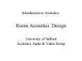 Room Acoustics: Design PowerPoint PPT Presentation
