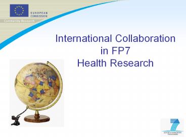 International Collaboration in FP7 Health Research