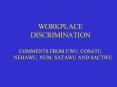 WORKPLACE DISCRIMINATION PowerPoint PPT Presentation