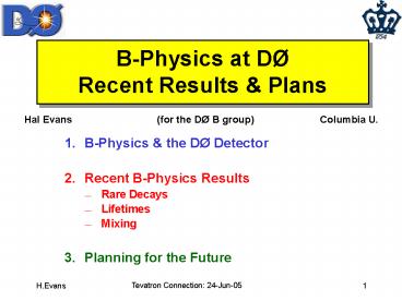 B-Physics at D